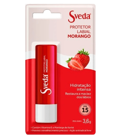 Protetor Labial Sveda Morango FPS15 3,6g